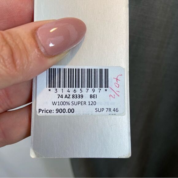 Brand New With Tags Azzaro Brand 100% Wool Super 120 Pants See Measurements - Picture 12 of 12